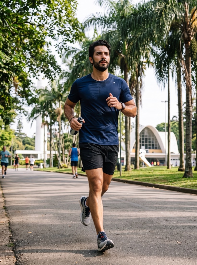 Julio Perrini correndo no parque